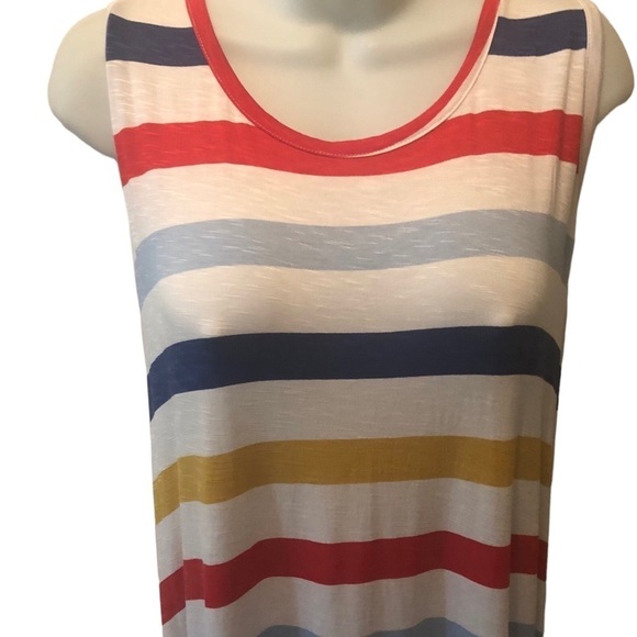 Lane Bryant Stretch Striped Maxi Tank Jersey Knit Dress 18/20  Beach Ruched Hem - Picture 6 of 10